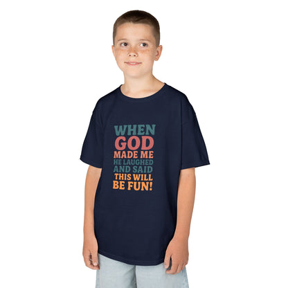 God Laughed Kids Tee, Fun Kids T-Shirt, Inspirational Quote Shirt, Birthday Gift, Faith-Based Apparel