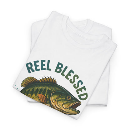 Reel Blessed Fishing Tee, Unisex Cotton Shirt, Perfect Gift for Anglers, Ideal for Fishing Trips, Casual Wear, Outdoor Adventures
