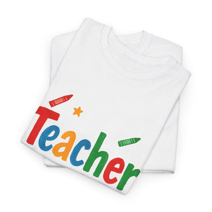 Colorful Teacher Appreciation Unisex Heavy Cotton Tee - Gifts for Educators, Back to School, Classroom, Birthday, Fun Teacher Shirt
