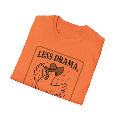 Less Drama, More Chickens Unisex T-Shirt – Fun Graphic Tee for Animal Lovers, Gift for Friends, Casual Wear, Farmhouse Style, Humorous Top