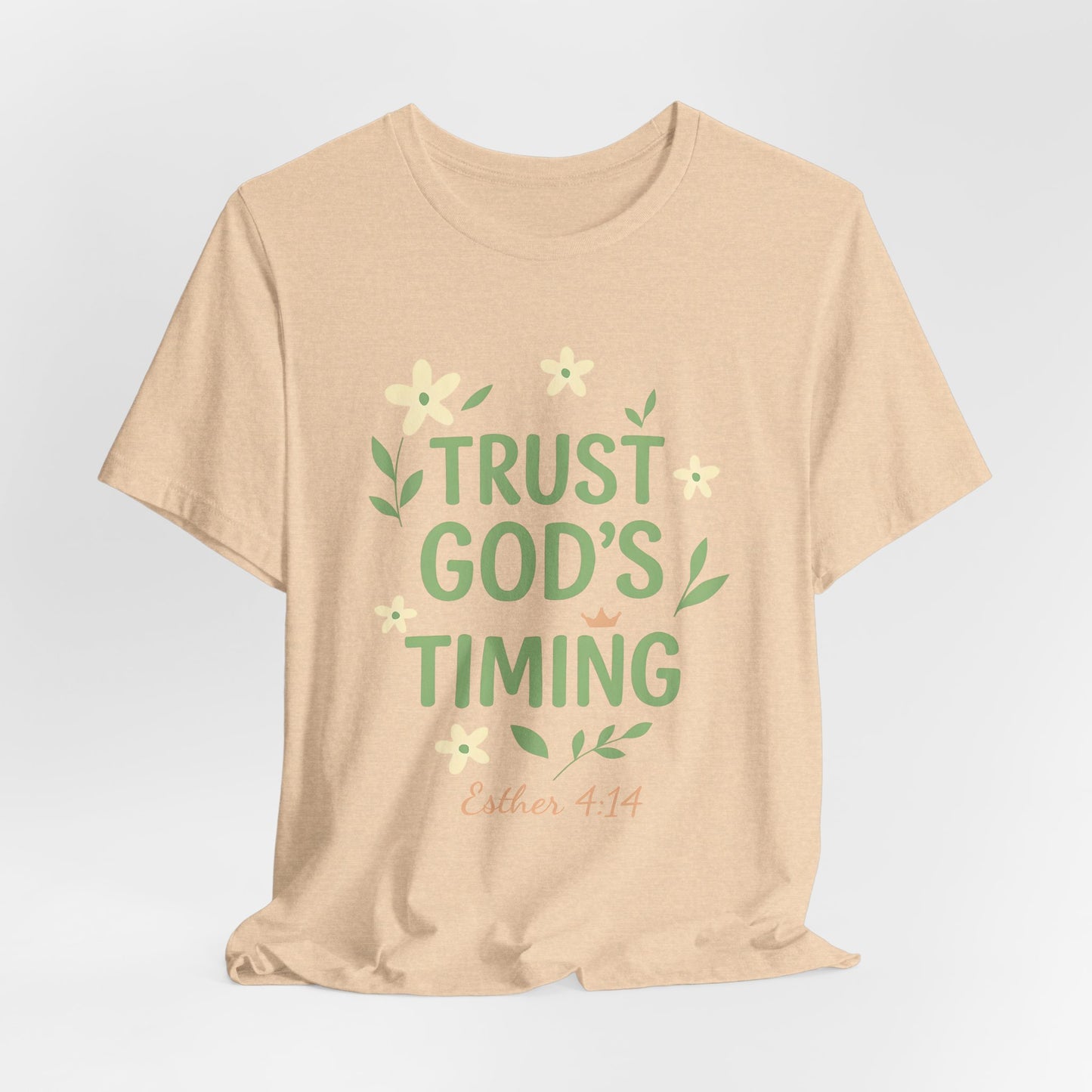 Trust God's Timing Tee, Inspirational Short Sleeve Shirt, Faith-Based Apparel, Gift for Believers, Bible Verse Tee, Everyday Wear