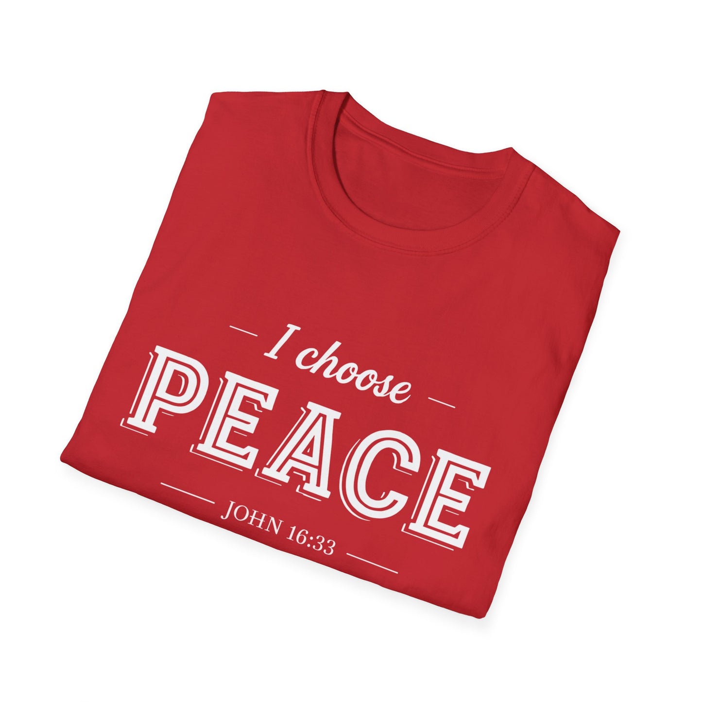 I Choose Peace Unisex Softstyle T-Shirt | Inspirational Tee, Faith Shirt, Spiritual Gift, Christian Apparel, Positive Message