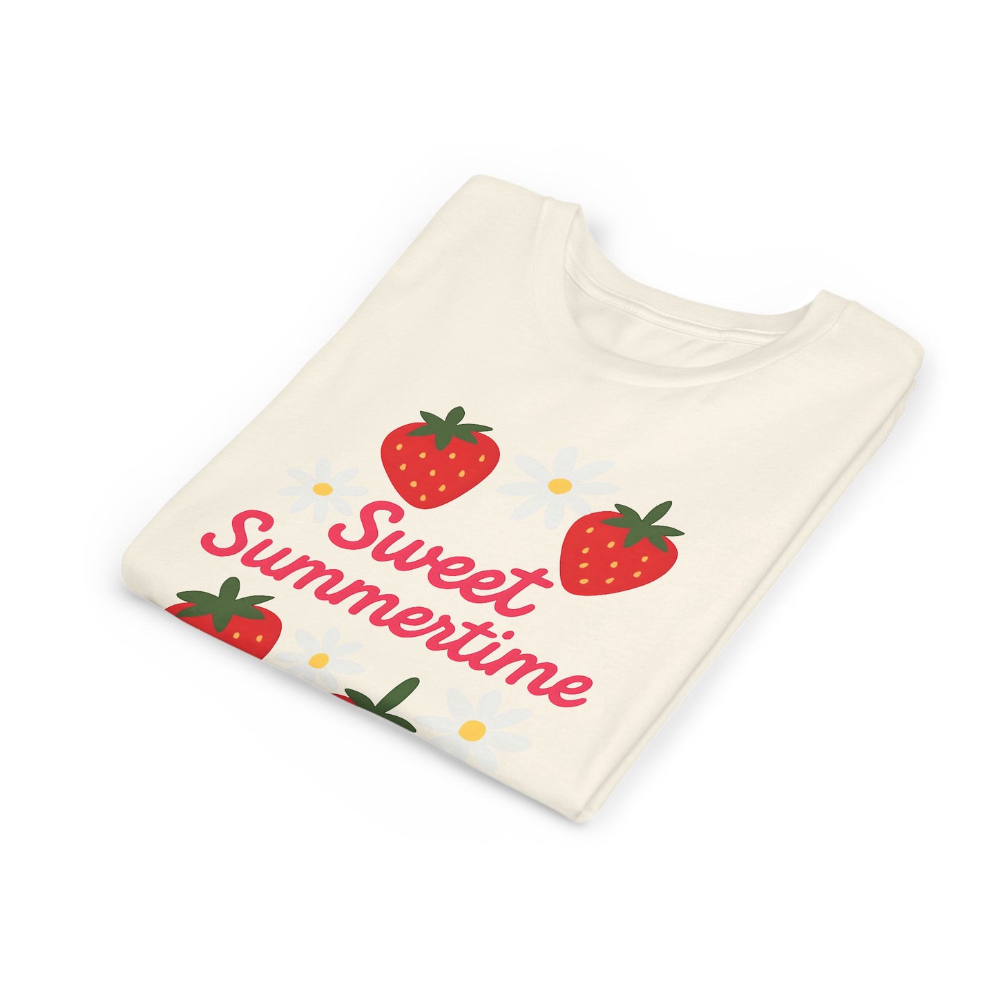 Sweet Summertime Youth Tee, Kids Summer Shirt, Strawberry Graphic Tee, Fun Gift for Children, Seasonal Apparel