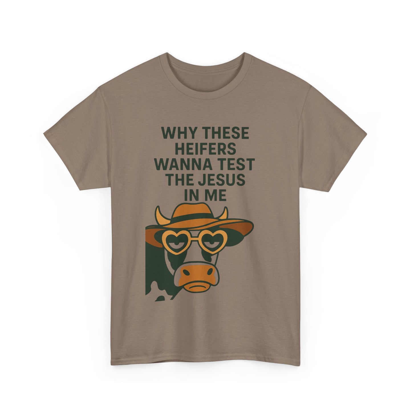 Whimsical Cow Graphic Tee, Funny Farm Animal T-Shirt, Christian Humor Gift, Unisex Casual Wear, Perfect for Cow Lovers