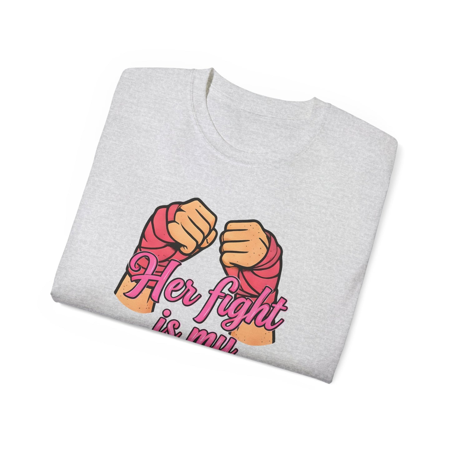 Inspirational Fight Tee | Unisex Ultra Cotton Shirt for Cancer Awareness, Gift for Fighters, Motivational Apparel, Pink Ribbon Support