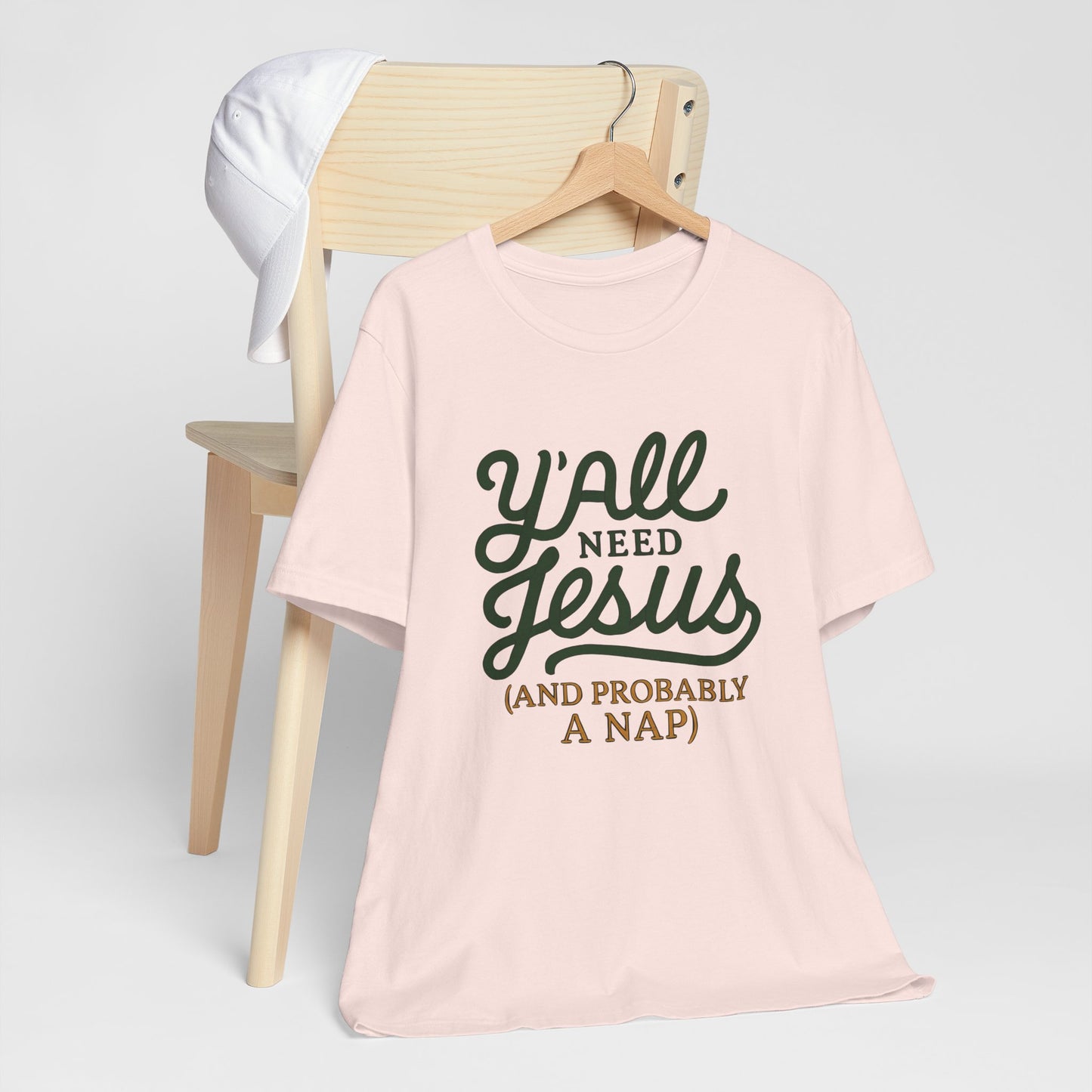 Y'all Need Jesus Short Sleeve Tee - Faith T-Shirt, Christian Apparel, Casual Wear, Gift for Believers, Relaxed Style