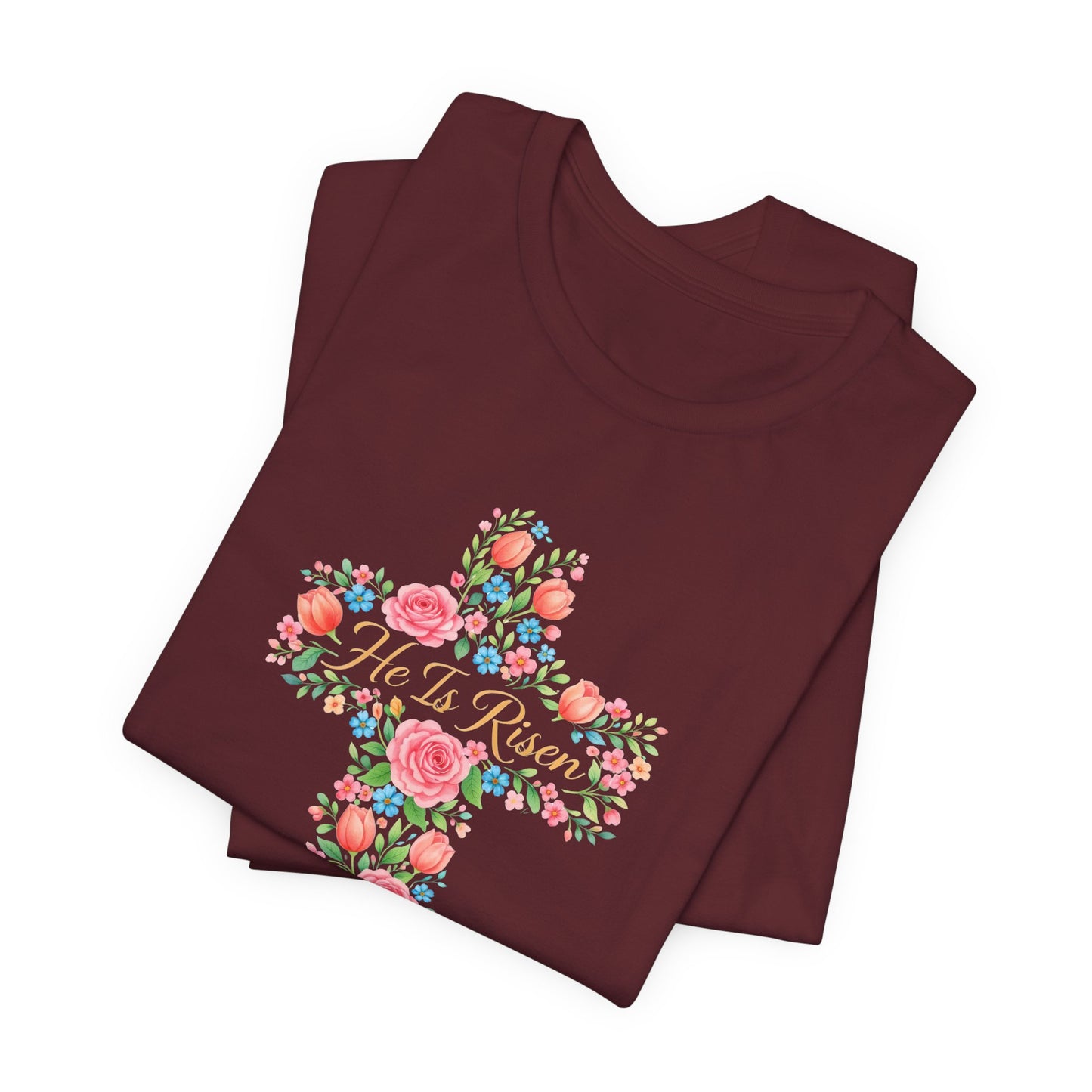 Floral Cross T-Shirt — Vintage Rose Faith Tee