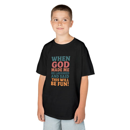 God Laughed Kids Tee, Fun Kids T-Shirt, Inspirational Quote Shirt, Birthday Gift, Faith-Based Apparel