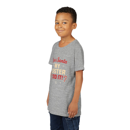 Kids' Christmas Tee — “Dear Santa My Sister Did It!” Holiday Shirt