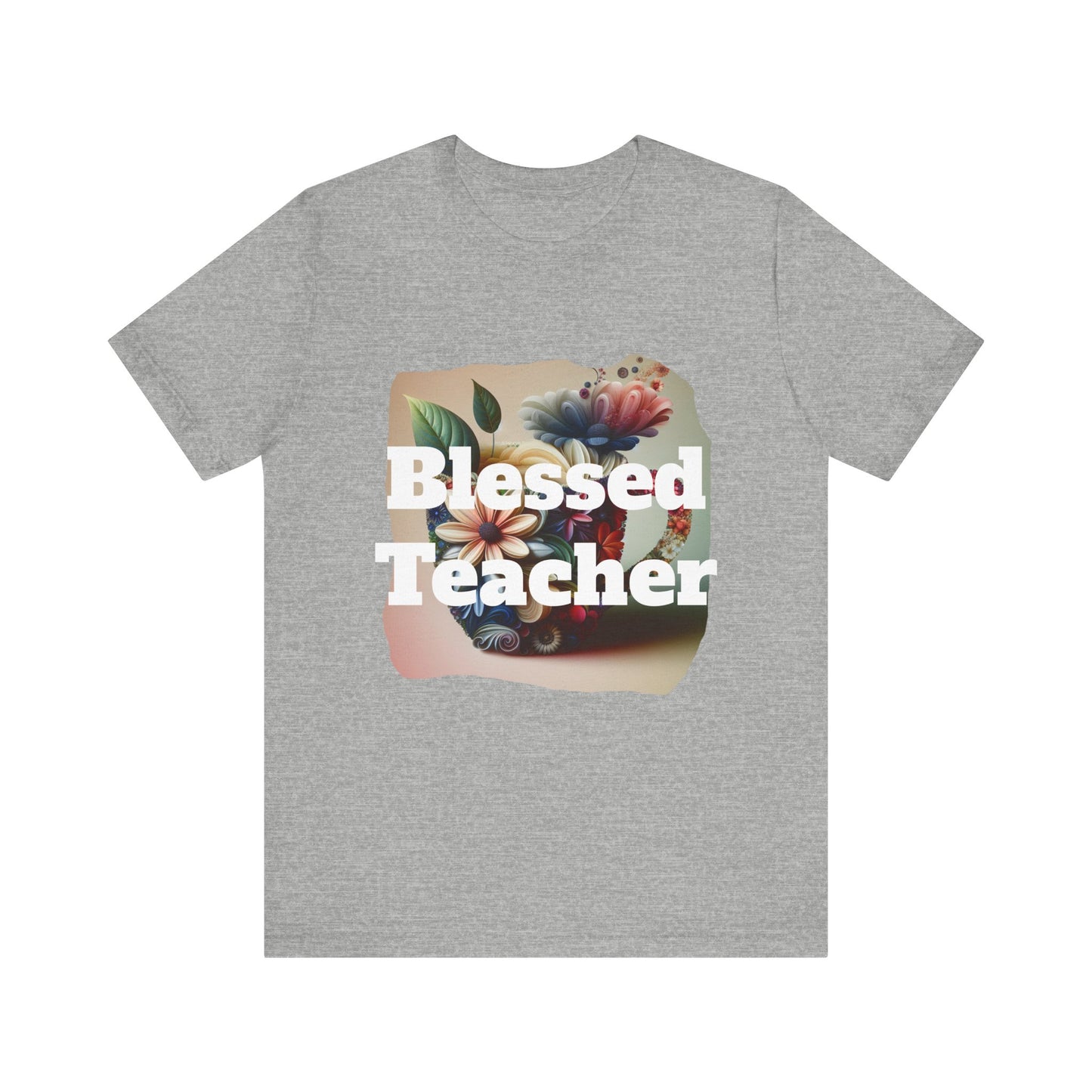 Blessed Teacher Tee - Unisex Jersey Short Sleeve T-Shirt, Gift for Educators, Teacher Appreciation, Floral Design, Everyday Wear