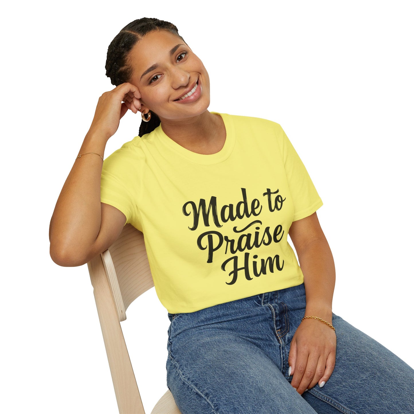 Made to Praise Him Unisex Softstyle T-Shirt, Inspirational Tee, Christian Apparel, Casual Wear, Faith-Based Gift, Unisex Graphic Shirt