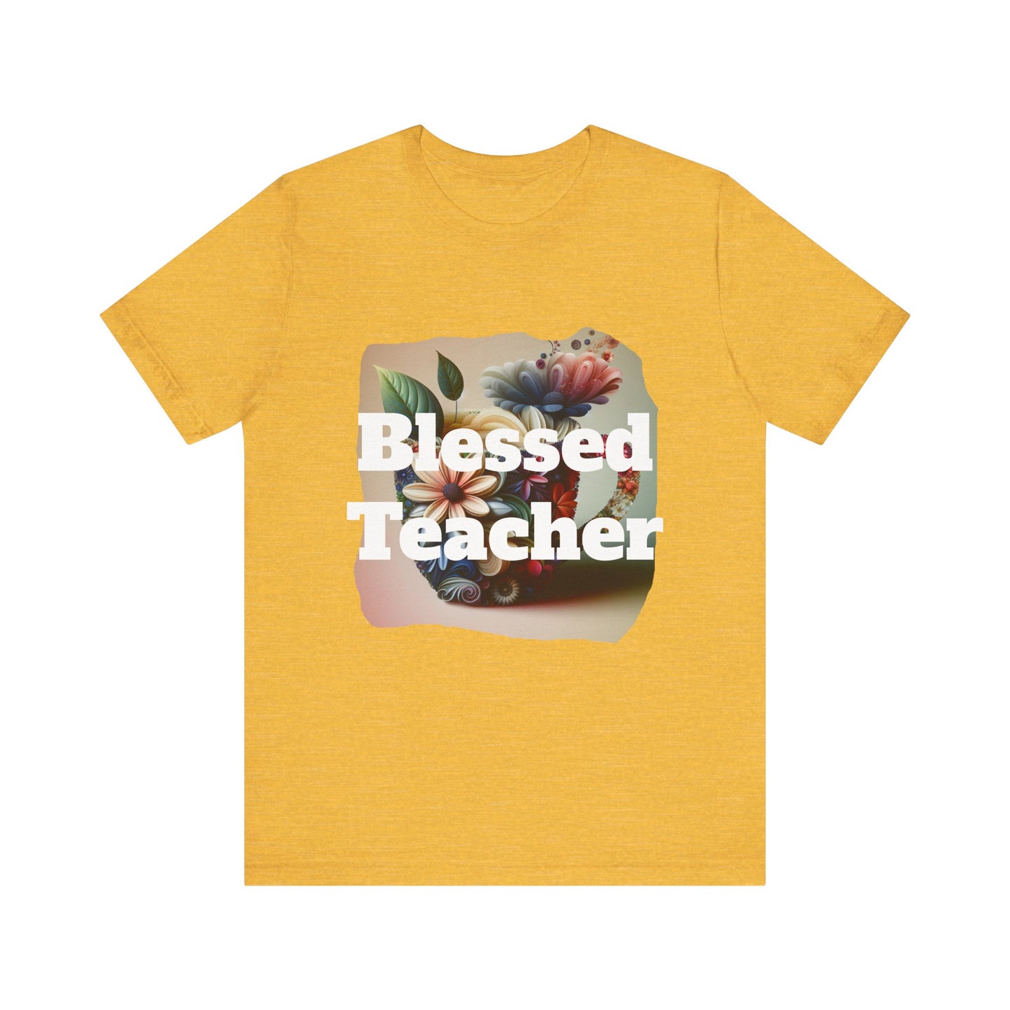 Blessed Teacher Tee - Unisex Jersey Short Sleeve T-Shirt, Gift for Educators, Teacher Appreciation, Floral Design, Everyday Wear