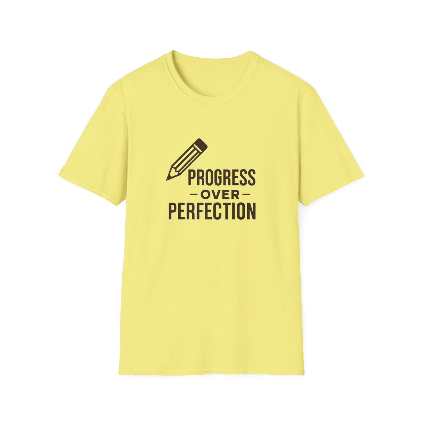 Progress Over Perfection Unisex Softstyle T-Shirt, Motivational Tee, Casual Wear, Gift for Students, Birthday, Self-Care