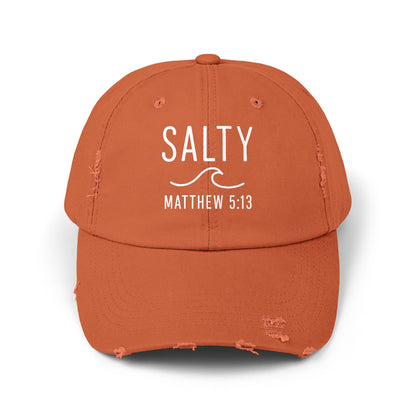 Salty Unisex Distressed Cap | Beach Vibes, Casual Wear, Gift for Him/Her, Summer Accessory, Faith-Based Fashion