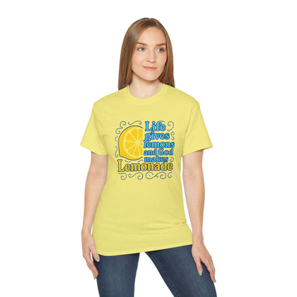 Life Gives Lemons Tee, Positive Quote T-Shirt, Unisex Cotton Shirt, Inspirational Gift, Casual Summer Wear, Lemonade Theme