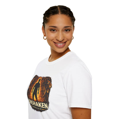 Unshaken T-Shirt – Christian Faith Lion Design (Daniel 6:22)