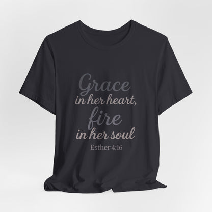 Grace in Her Heart Fire in Her Soul Tee | Inspirational Unisex Jersey Shirt for Women, Motivational Gift, Christian Apparel, [...]