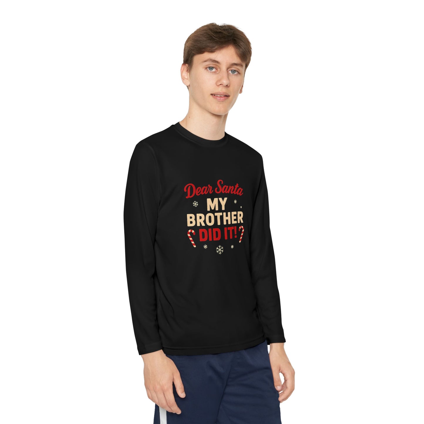 Dear Santa My Brother Did It Kids' Long Sleeve Christmas Tee