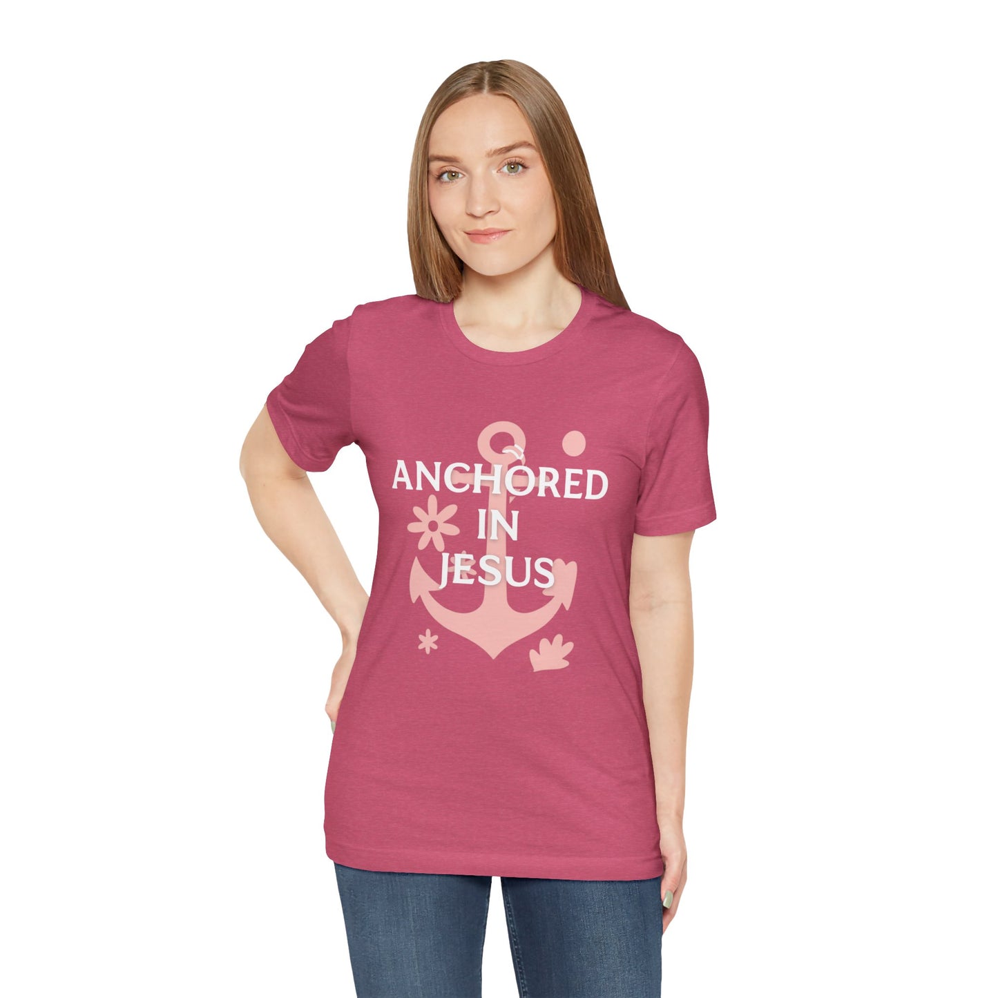 Anchored in Jesus Tee, Faith-Based Shirt, Inspirational Unisex T-Shirt, Christian Gift, Everyday Wear, Youth Group Attire