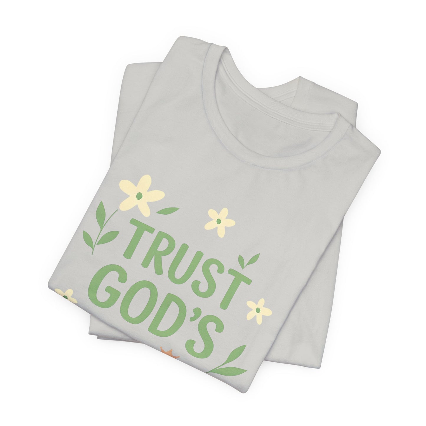 Trust God's Timing Tee, Inspirational Short Sleeve Shirt, Faith-Based Apparel, Gift for Believers, Bible Verse Tee, Everyday Wear