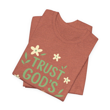 Trust God's Timing Tee, Inspirational Short Sleeve Shirt, Faith-Based Apparel, Gift for Believers, Bible Verse Tee, Everyday Wear