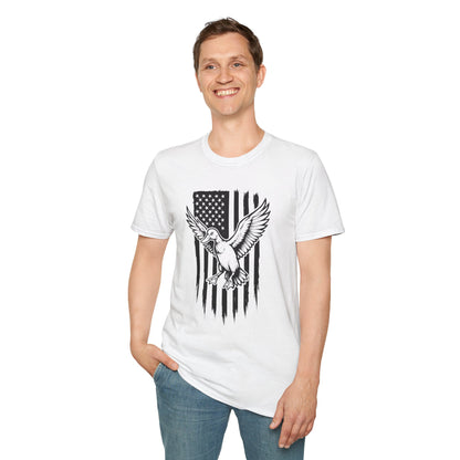 Patriotic Duck T-Shirt - Unisex Softstyle Tee, Perfect for Independence Day, Casual Wear, Gifts for Bird Lovers, USA Pride Apparel