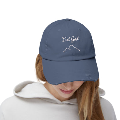 Distressed Cap with 'But God...' Quote, Inspirational Hat for Outdoor Enthusiasts, Gift for Faith Lovers, Everyday Style Accessory, [...]