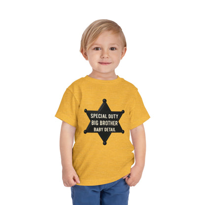 Big Brother Toddler Tee, Special Duty Sheriff Shirt, Kids Birthday Gift, Baby Announcement Outfit, Fun Family Tee