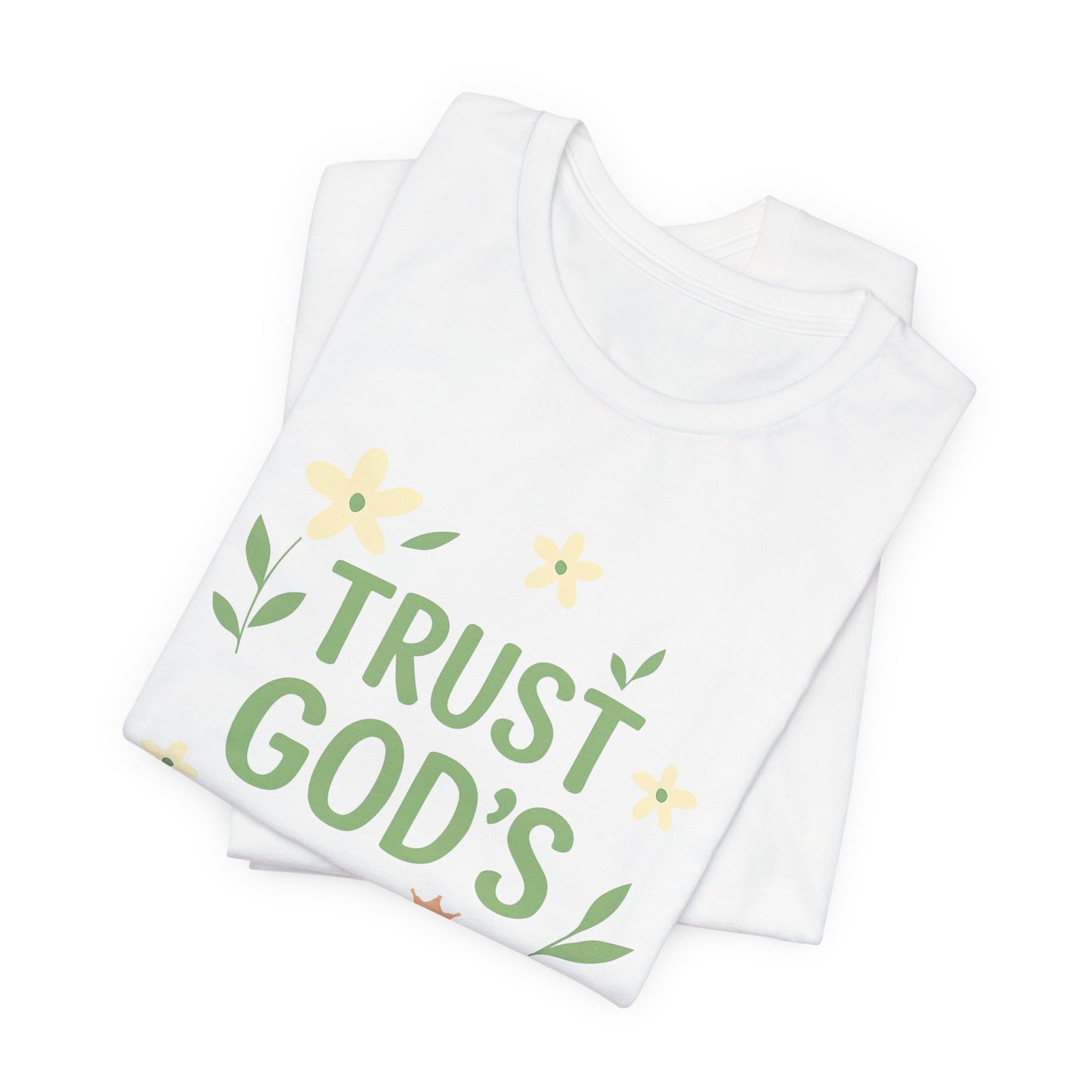 Trust God's Timing Tee, Inspirational Short Sleeve Shirt, Faith-Based Apparel, Gift for Believers, Bible Verse Tee, Everyday Wear