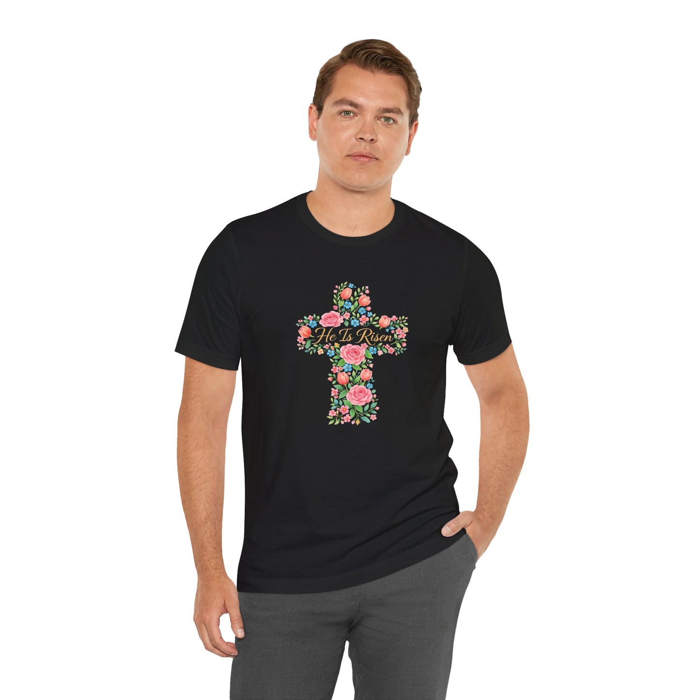 Floral Cross T-Shirt — Vintage Rose Faith Tee