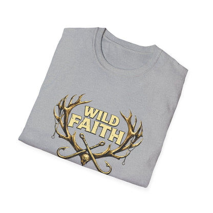 Wild Faith T-Shirt — Psalm 18:33 Antler Christian Graphic Tee