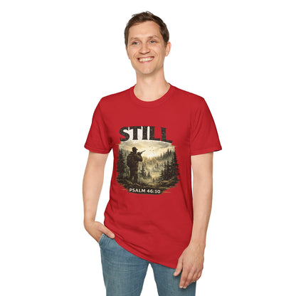 Still Psalm 46:10 T-Shirt — Rustic Outdoors Christian Faith Tee