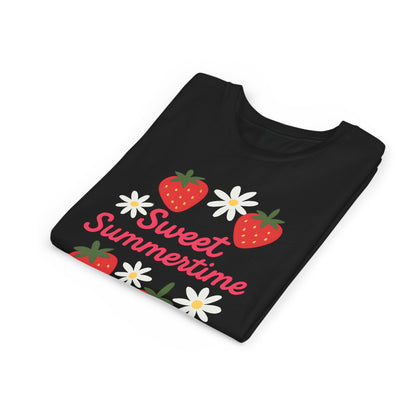 Sweet Summertime Youth Tee, Kids Summer Shirt, Strawberry Graphic Tee, Fun Gift for Children, Seasonal Apparel