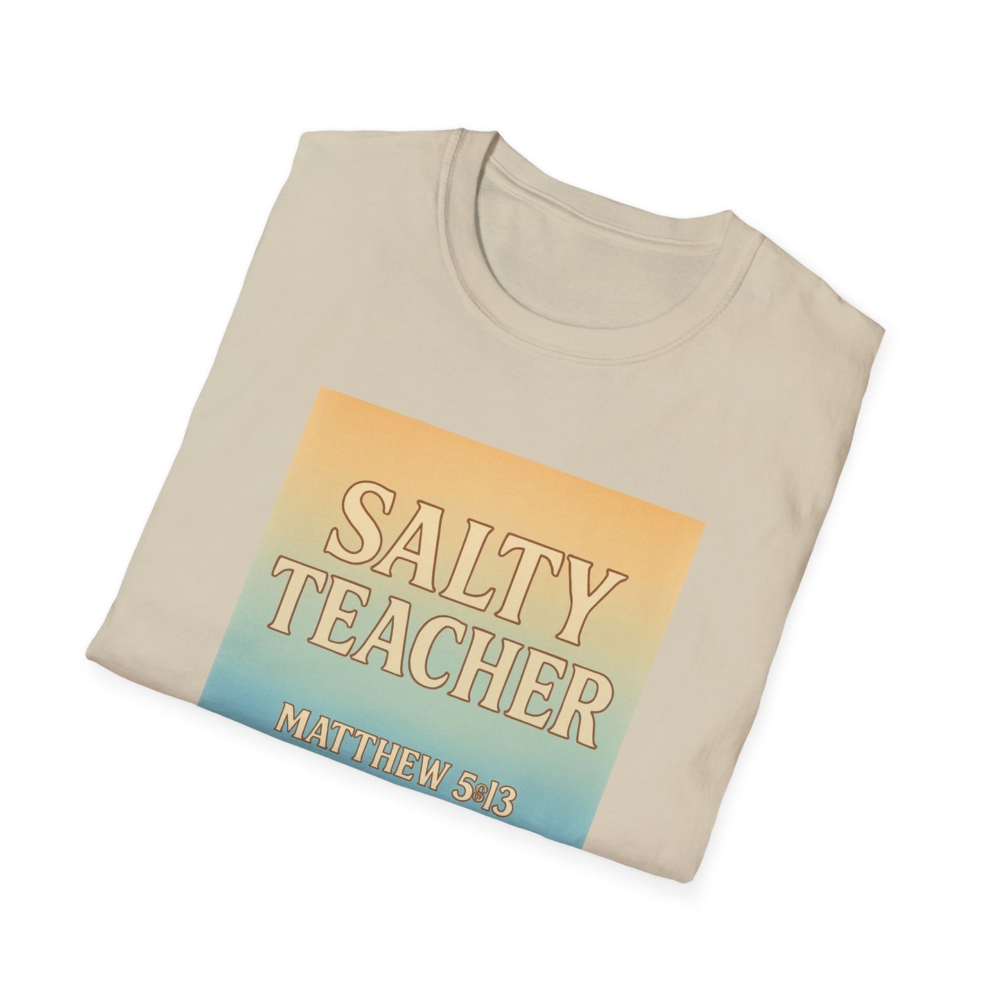 Salty Teacher Graphic Tee, Unisex Softstyle T-Shirt for Educators, Teacher Appreciation Gift, Coastal Vibe Shirt, Inspirational Apparel