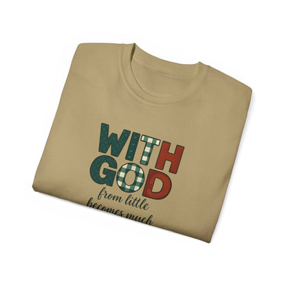 Inspirational Unisex Tee - 'With God, From Little Becomes Much' - Faith T-Shirt, Christian Apparel, Gift for Believers, Religious Tee, [...]