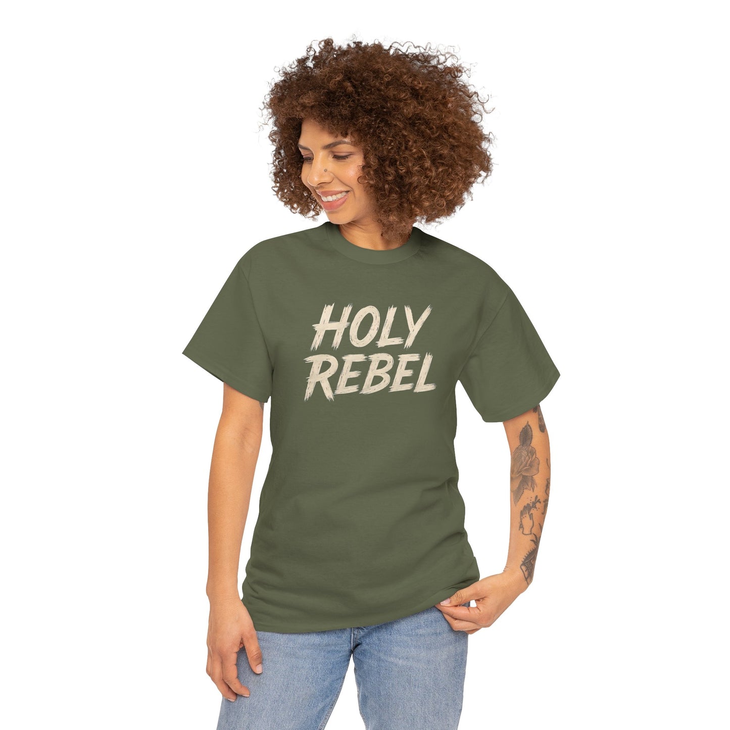 Holy Rebel Unisex Heavy Cotton Tee, Inspirational Christian T-Shirt, Unique Gift for Rebels, Faith-Based Apparel, Motivational Quote [...]