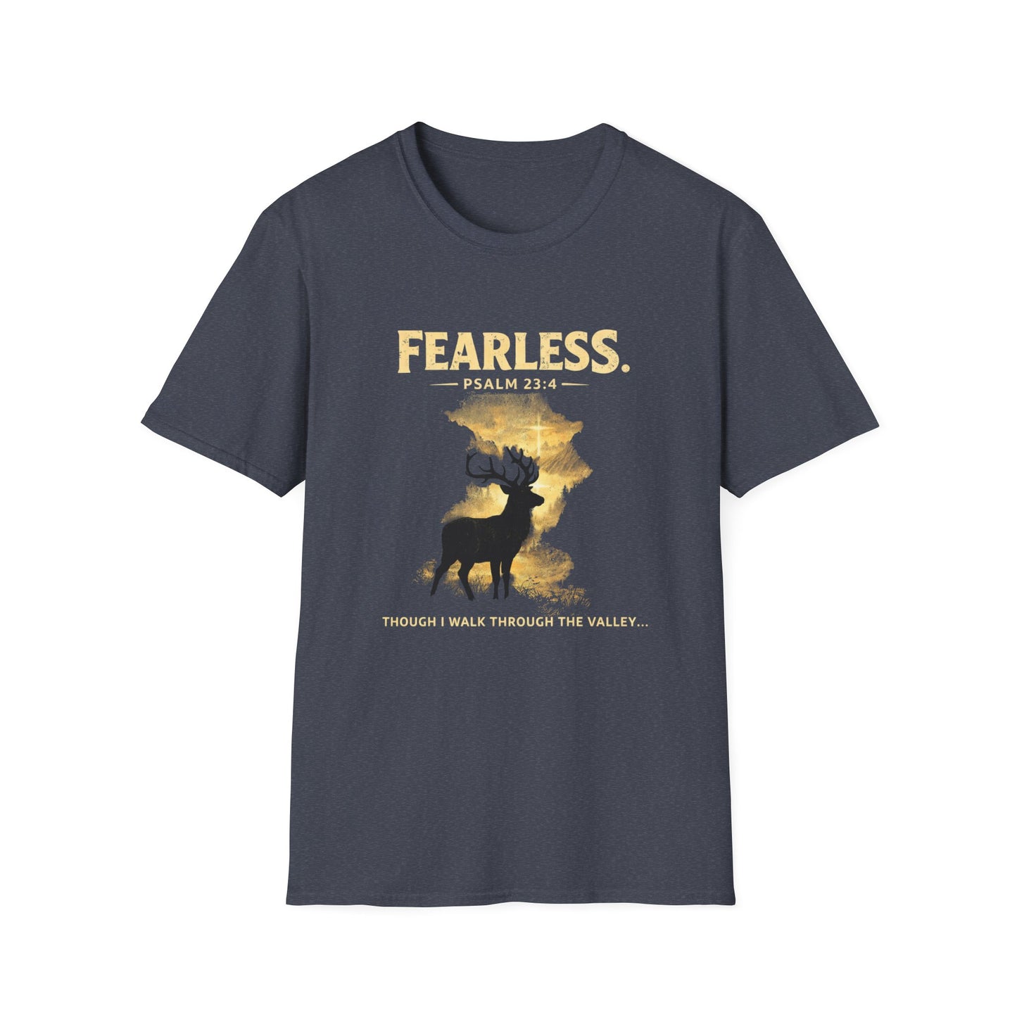 Fearless Psalm T-Shirt — Christian Faith Deer Graphic Tee