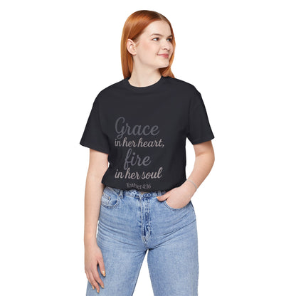 Grace in Her Heart Fire in Her Soul Tee | Inspirational Unisex Jersey Shirt for Women, Motivational Gift, Christian Apparel, [...]