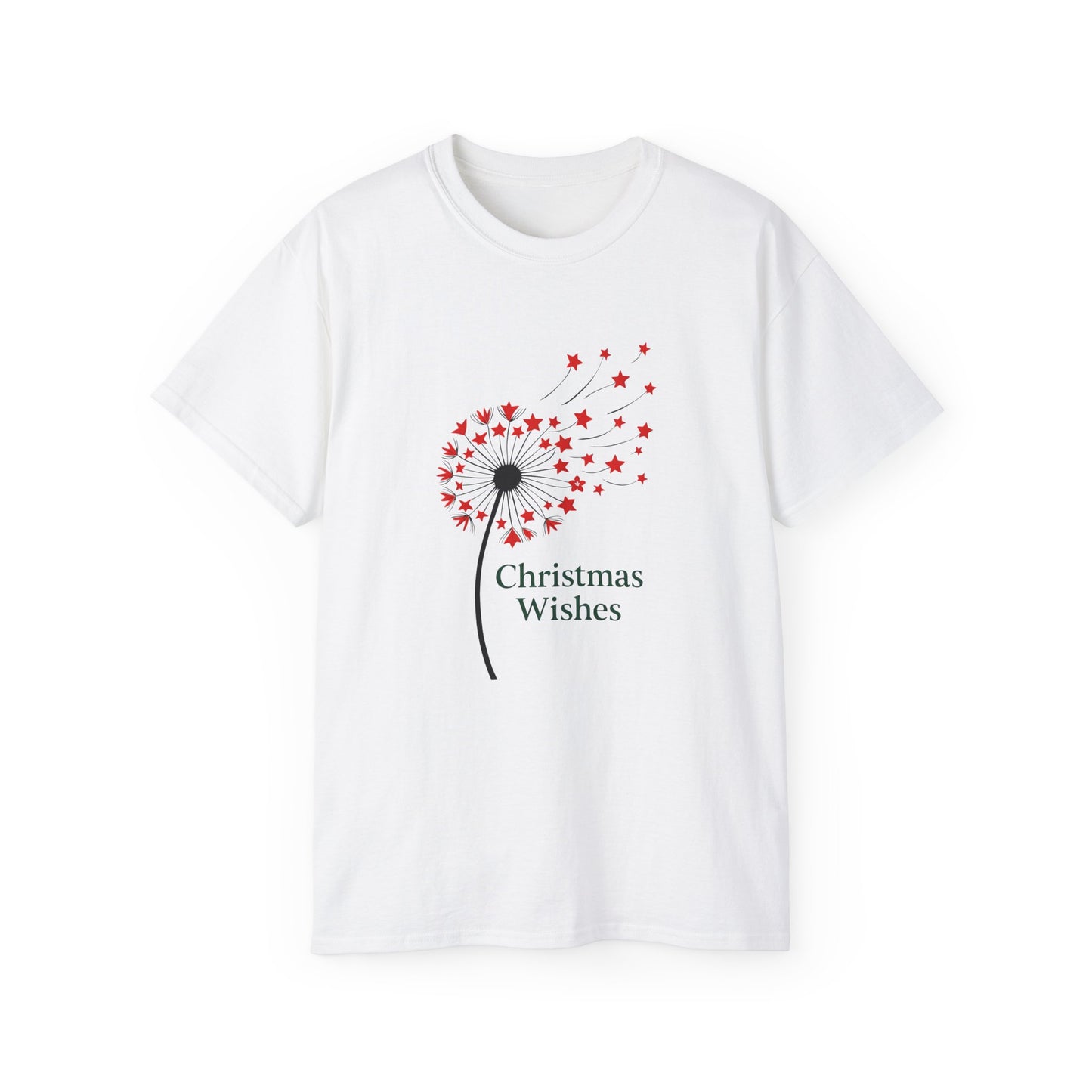 Christmas Wishes Tee — Dandelion & Red Star Holiday T-Shirt