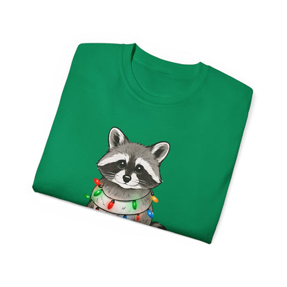 Festive and Feral Raccoon Christmas Tee