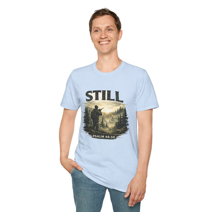 Still Psalm 46:10 T-Shirt — Rustic Outdoors Christian Faith Tee