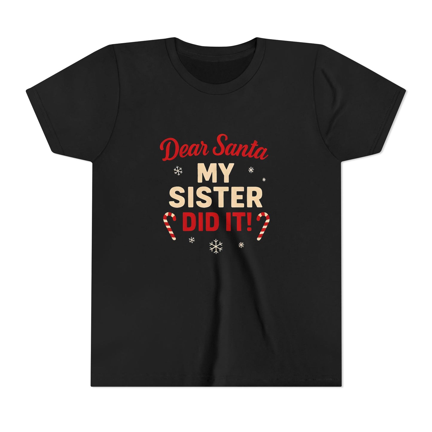 Kids' Christmas Tee — “Dear Santa My Sister Did It!” Holiday Shirt