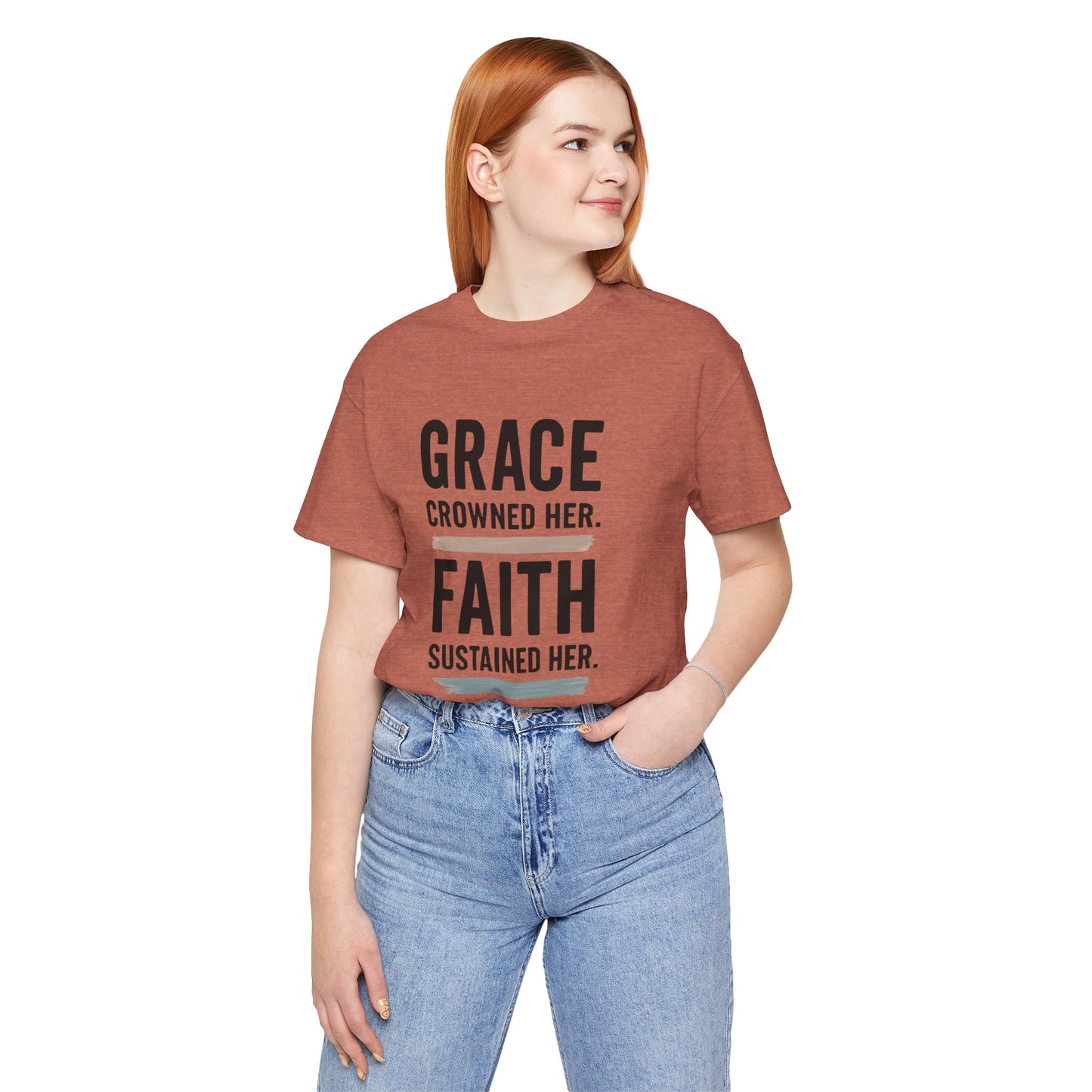 Faith and Grace Inspirational Tee, Bible Verse Shirt, Motivational T-Shirt, Christian Apparel, Religious Gift, Unisex Graphic Tee