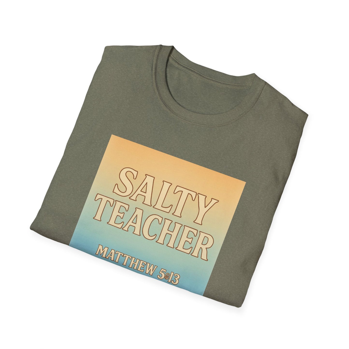 Salty Teacher Graphic Tee, Unisex Softstyle T-Shirt for Educators, Teacher Appreciation Gift, Coastal Vibe Shirt, Inspirational Apparel