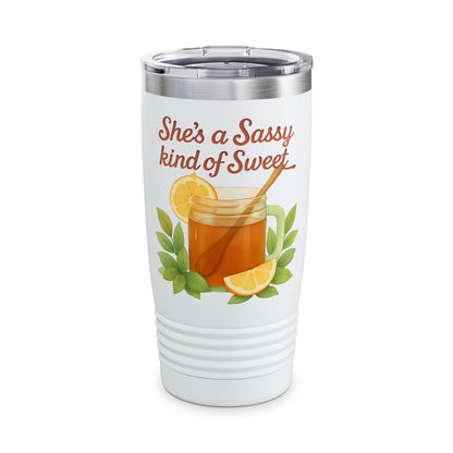 Sassy Sweet Tumbler | 20oz Insulated Travel Mug, Gifts for Tea Lovers, Fun Kitchenware, Quirky Drinkware, Summer Essentials