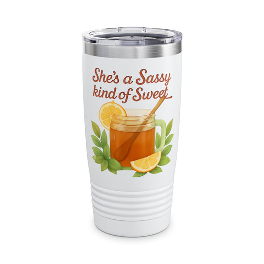 Sassy Sweet Tumbler | 20oz Insulated Travel Mug, Gifts for Tea Lovers, Fun Kitchenware, Quirky Drinkware, Summer Essentials