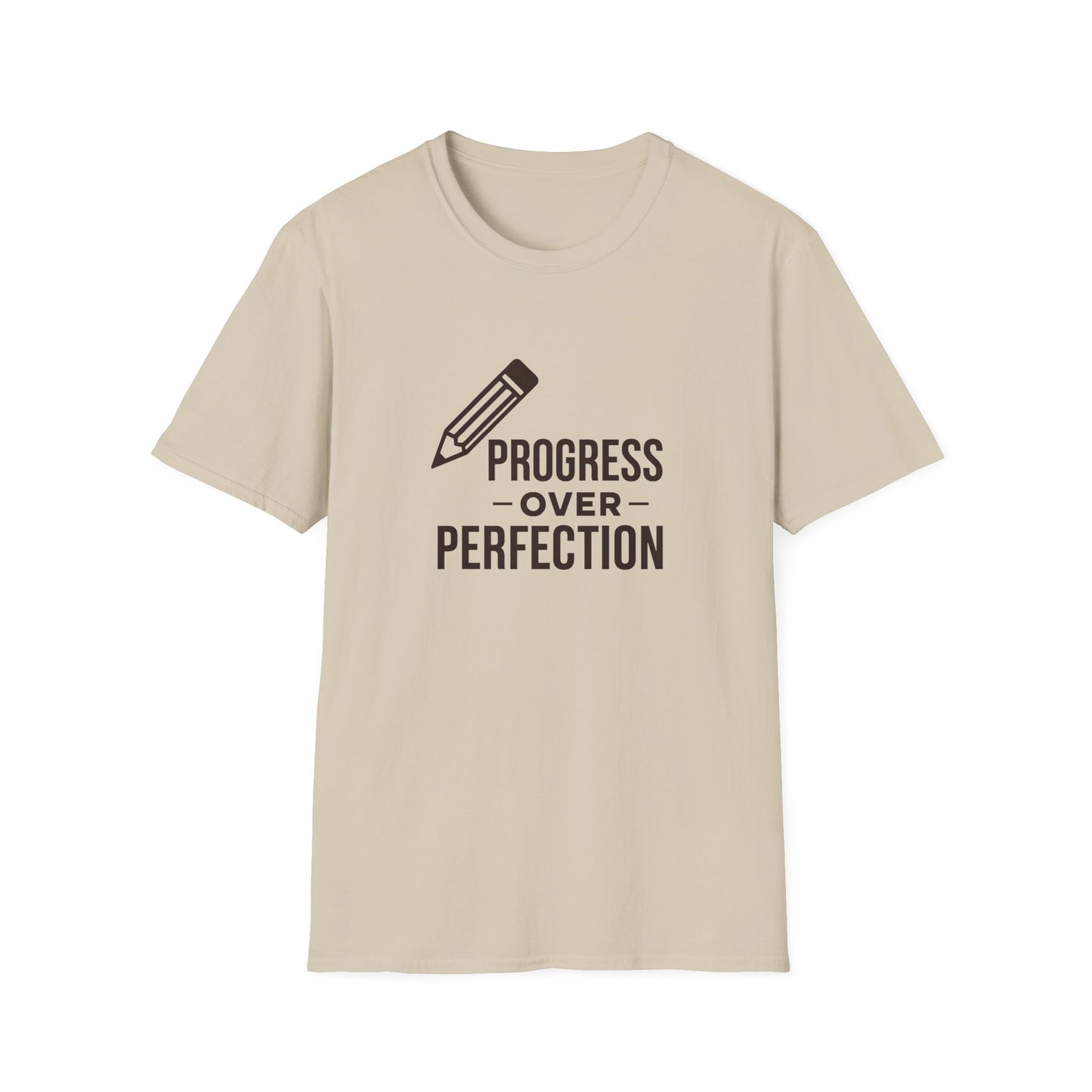 Progress Over Perfection Unisex Softstyle T-Shirt, Motivational Tee, Casual Wear, Gift for Students, Birthday, Self-Care