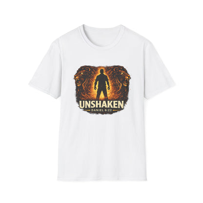 Unshaken T-Shirt – Christian Faith Lion Design (Daniel 6:22)