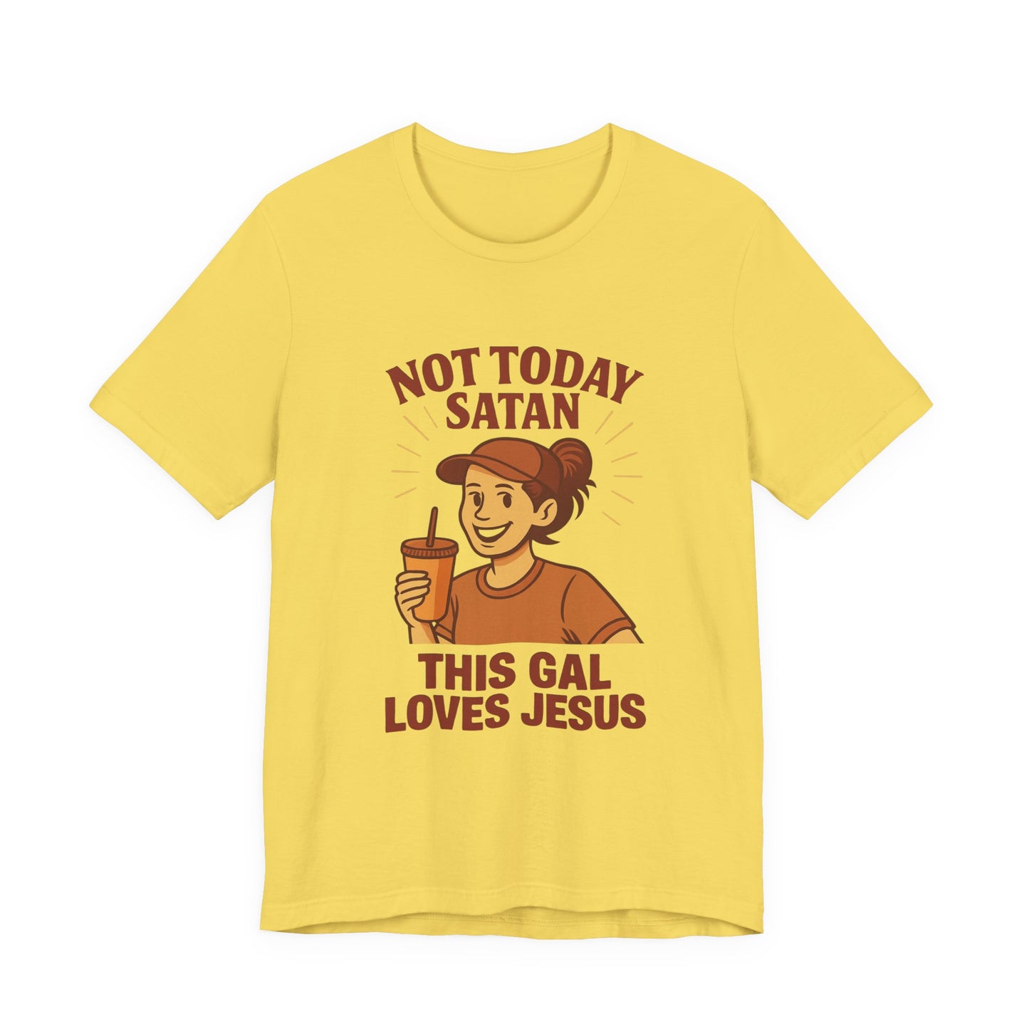 Not Today Satan Unisex Tee, Christian T-Shirt, Motivational Shirt, Gift for Her, Funny Faith Shirt