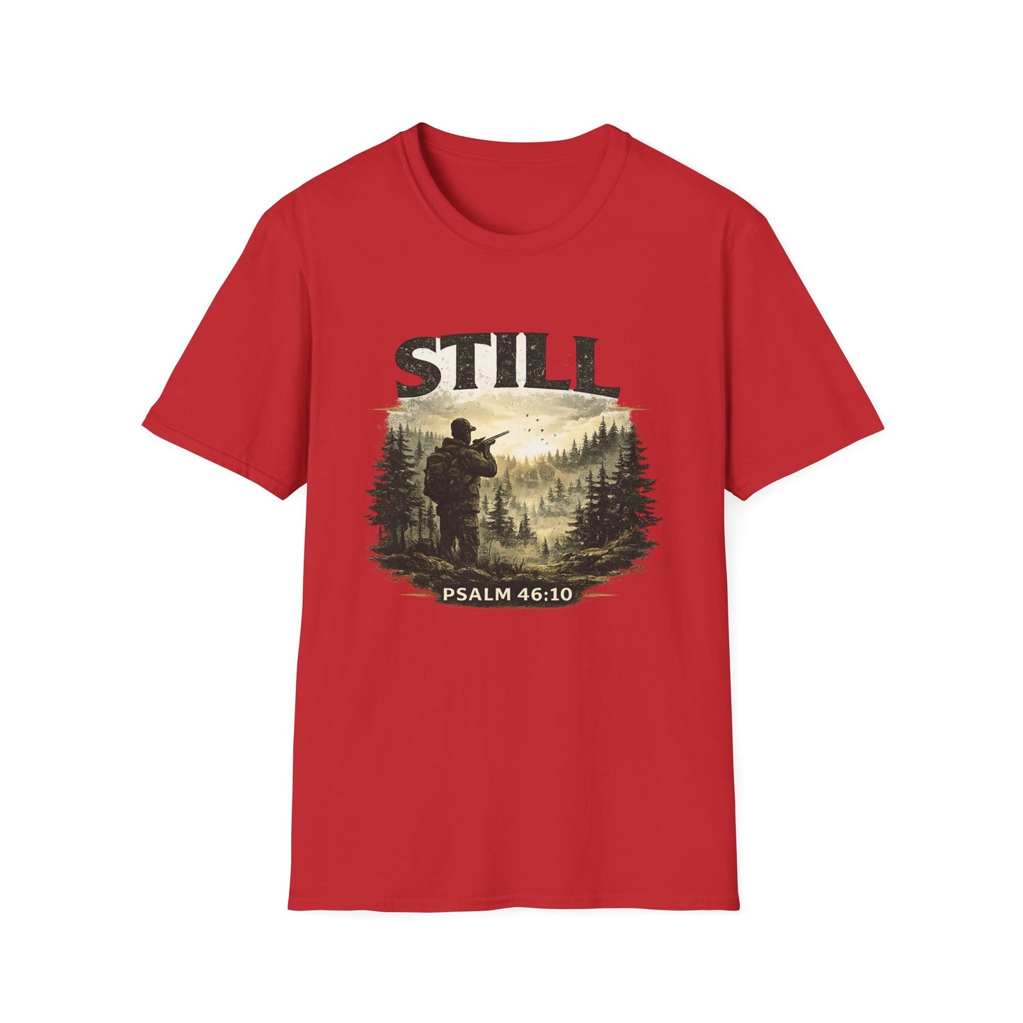 Still Psalm 46:10 T-Shirt — Rustic Outdoors Christian Faith Tee